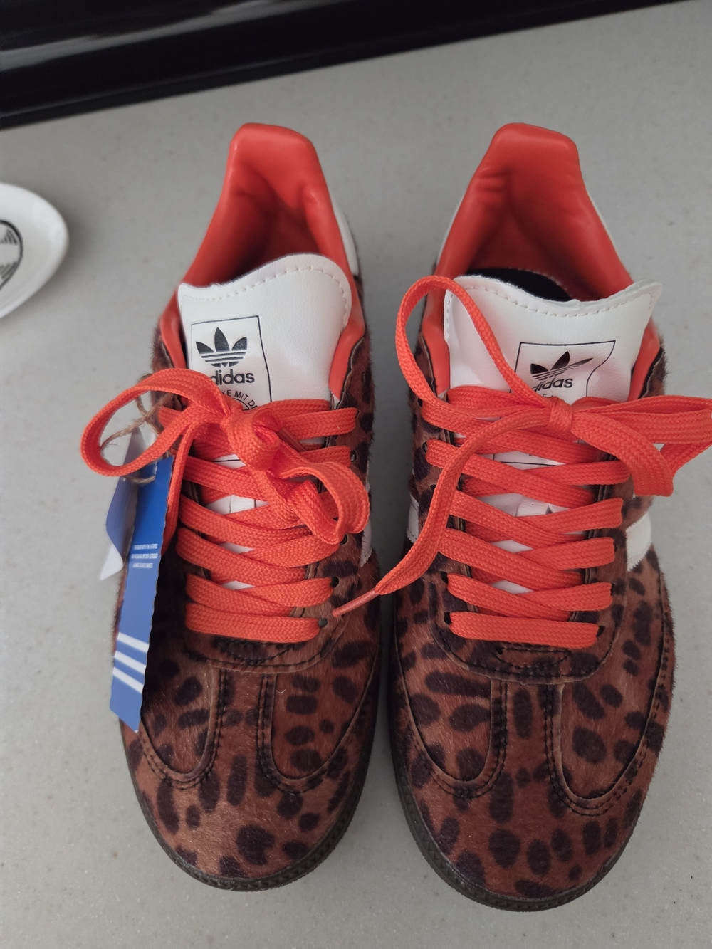 adidas Womens's Samba OG preloved Red Leopard Print J12734